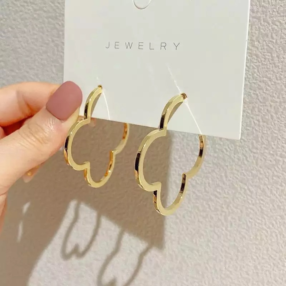 Earrings Gold Stainless Steel hoops - NEW